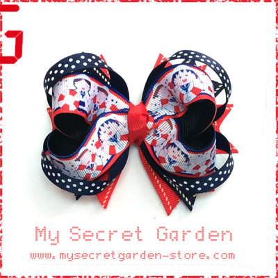 Chibi Maruko-Chan ちびまる子ちゃん Grosgrain Ribbon Girls 4" Boutique Bow Hair Bows ( Hair Clip or Hair Band )